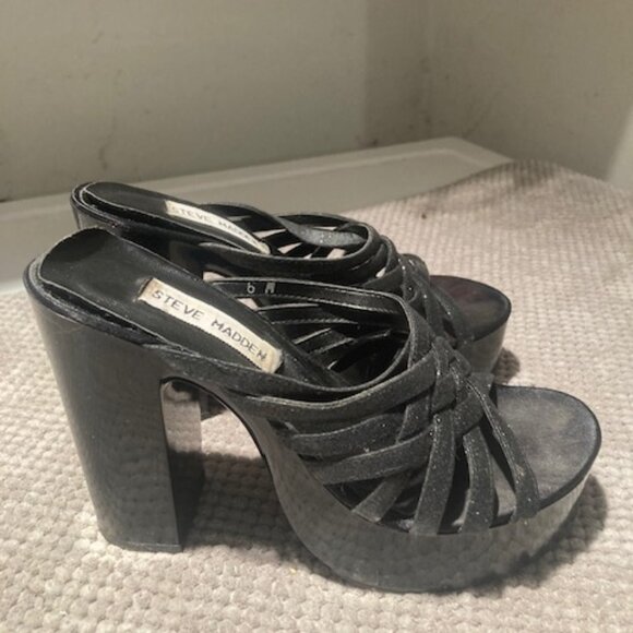 Steve Madden Glitter Platform Sandals - Picture 1 of 4
